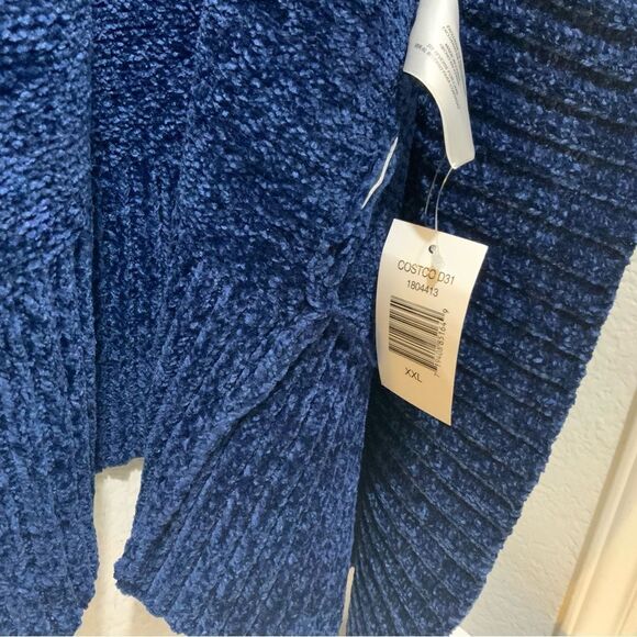 NEW Orvis Womens XXL Blue Open Front Cardigan Sweater 100% Polyester - Picture 6 of 9